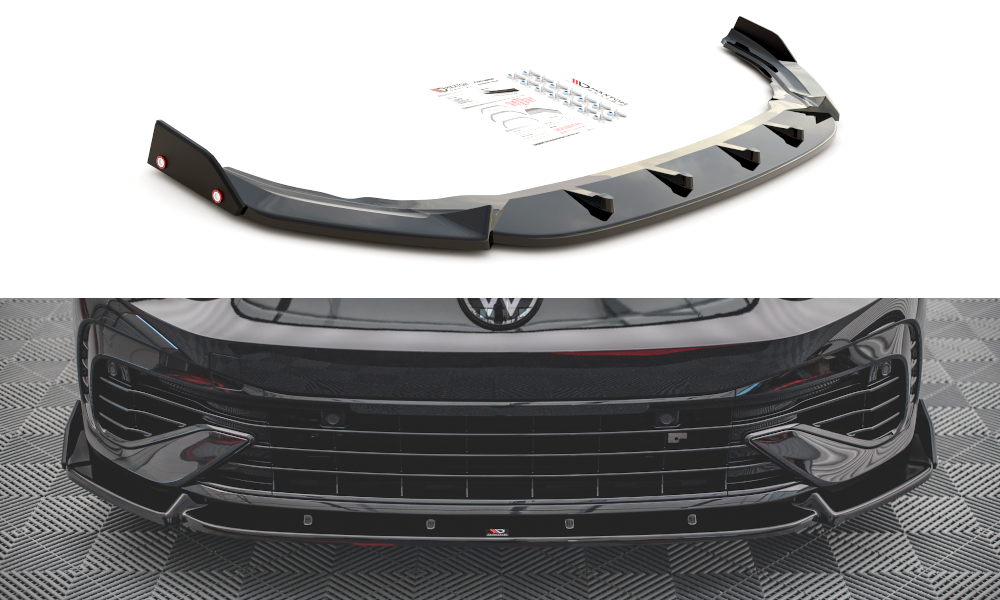 MAXTON DESIGN FRONT SPLITTER V.2 + FLAPS VOLKSWAGEN GOLF R MK8