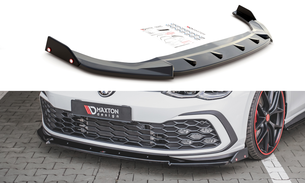 MAXTON DESIGN FRONT SPLITTER V.3 + FLAPS VOLKSWAGEN GOLF 8 GTI / R-LINE