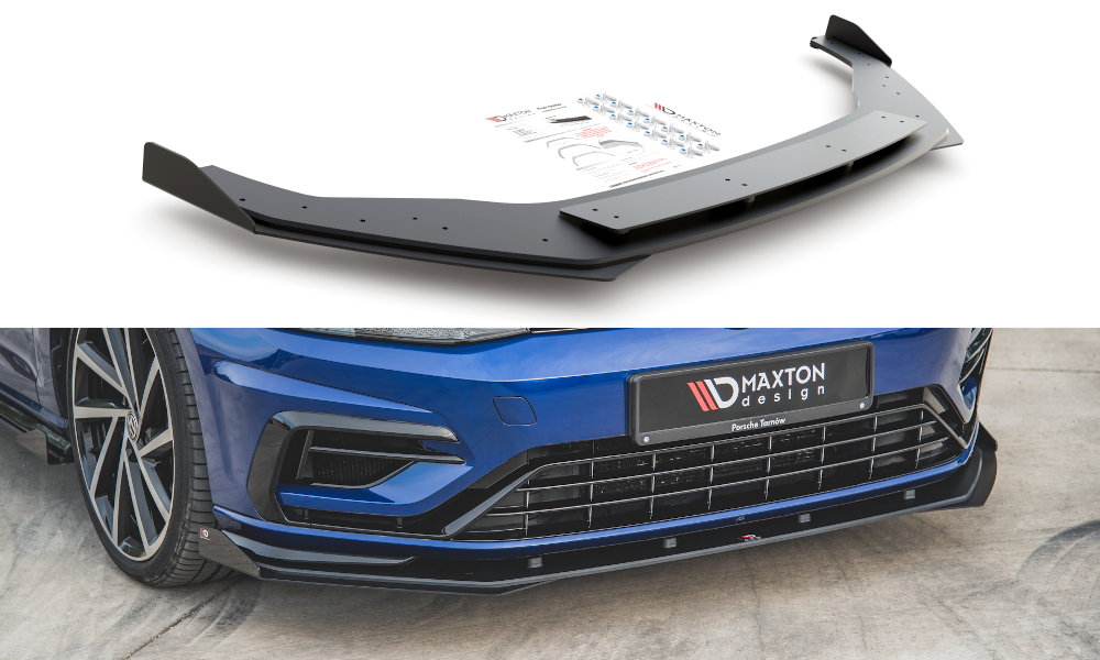 MAXTON DESIGN RACING DURABILITY FRONT SPLITTER + FLAPS VW GOLF 7 R / R-LINE FACELIFT