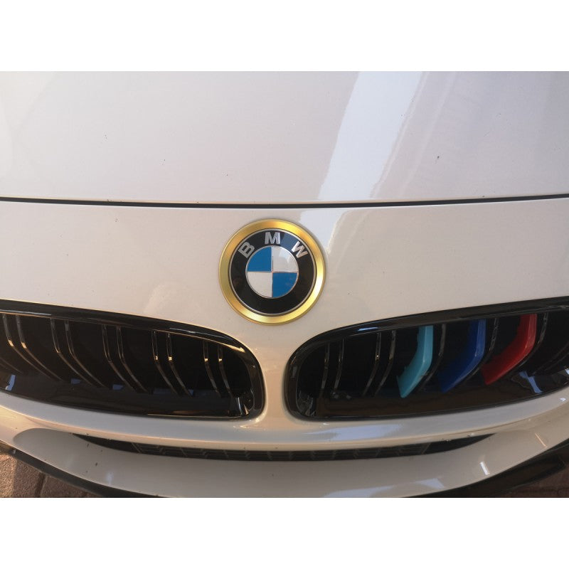 F30 front / rear badge logo aluminium ring (gold)