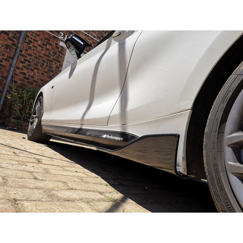 F22 F87 M2 MP style carbon fiber side skirt wing extension