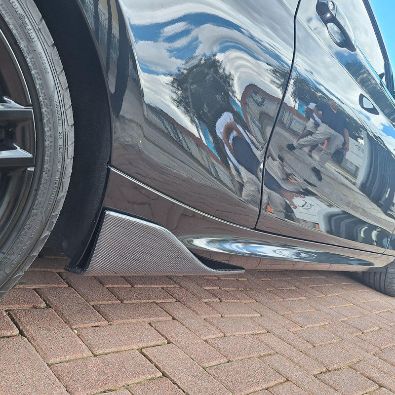 F22 F87 M2 MP style carbon fiber side skirt wing extension