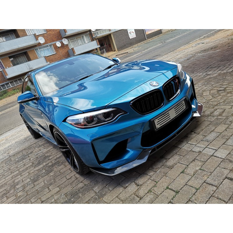 F87 M2 V style carbon fiber front lip