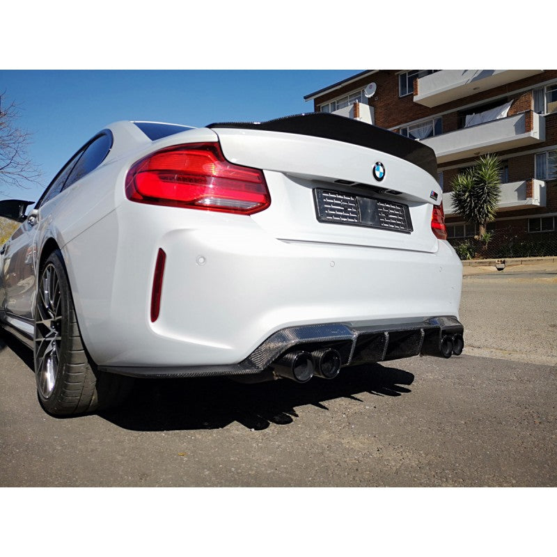 F87 M2 V style carbon fiber rear diffuser