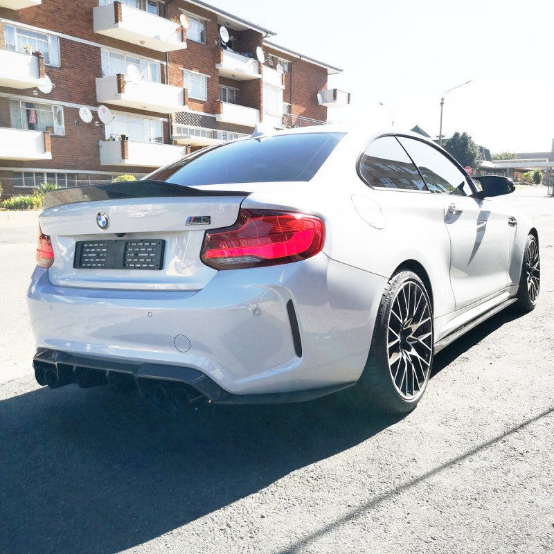 F87 M2 V style carbon fiber rear diffuser