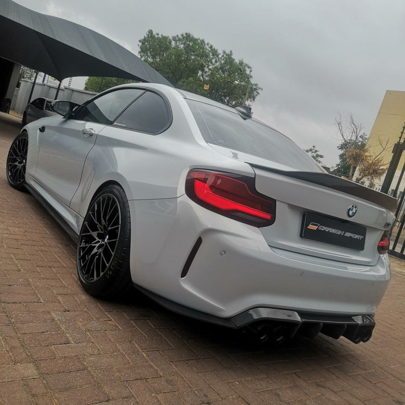 F87 M2 V style carbon fiber rear diffuser