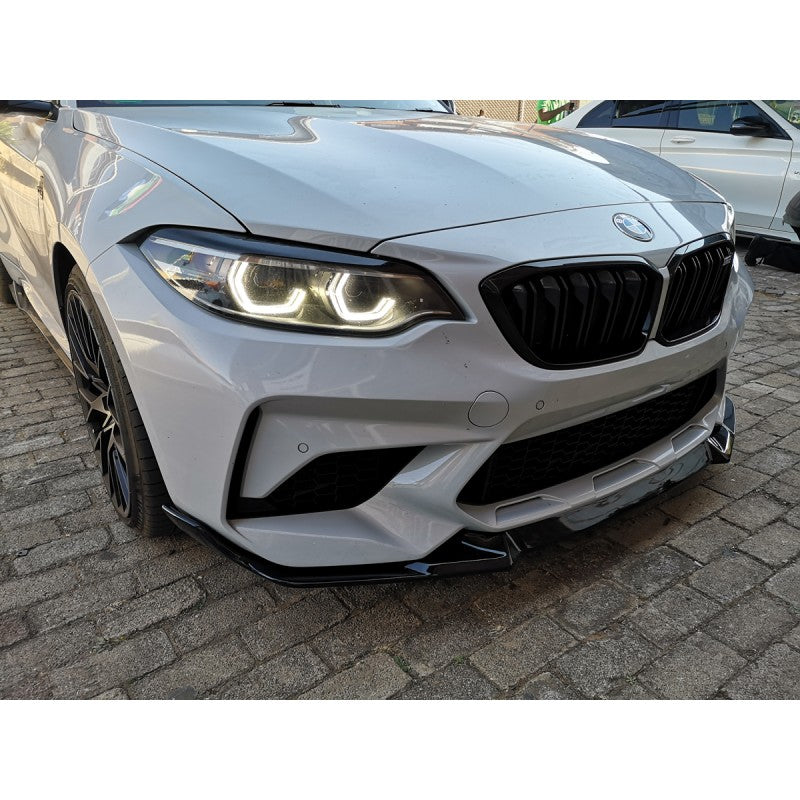 F87 M2 CS-style gloss black front lip