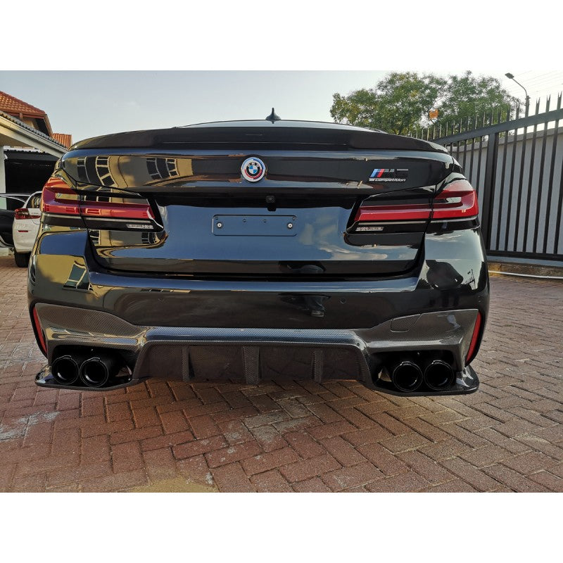 F90 M5 3D style 3pcs carbon fiber diffuser