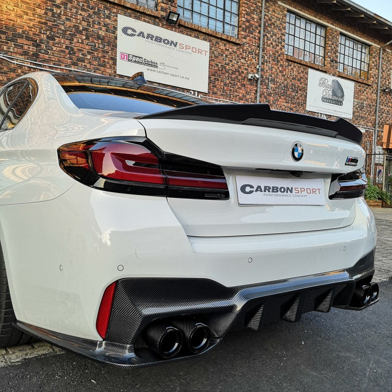F90 M5 3D style 3pcs carbon fiber diffuser