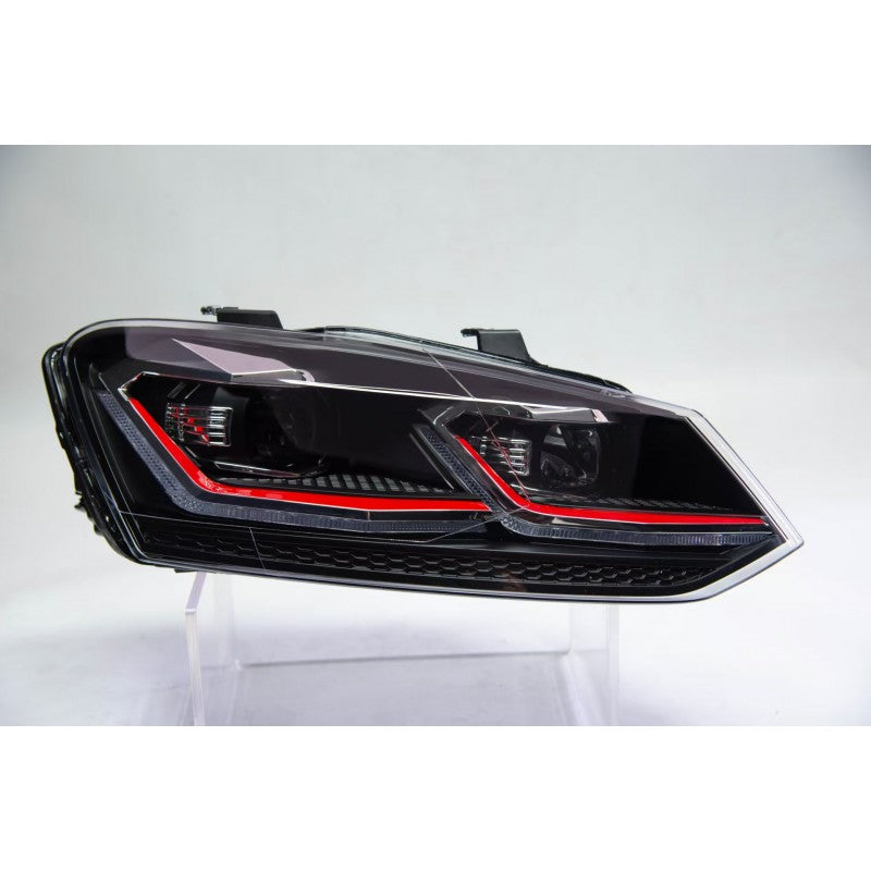 Polo 6 upgrade 7.5 style Headlights (Red)