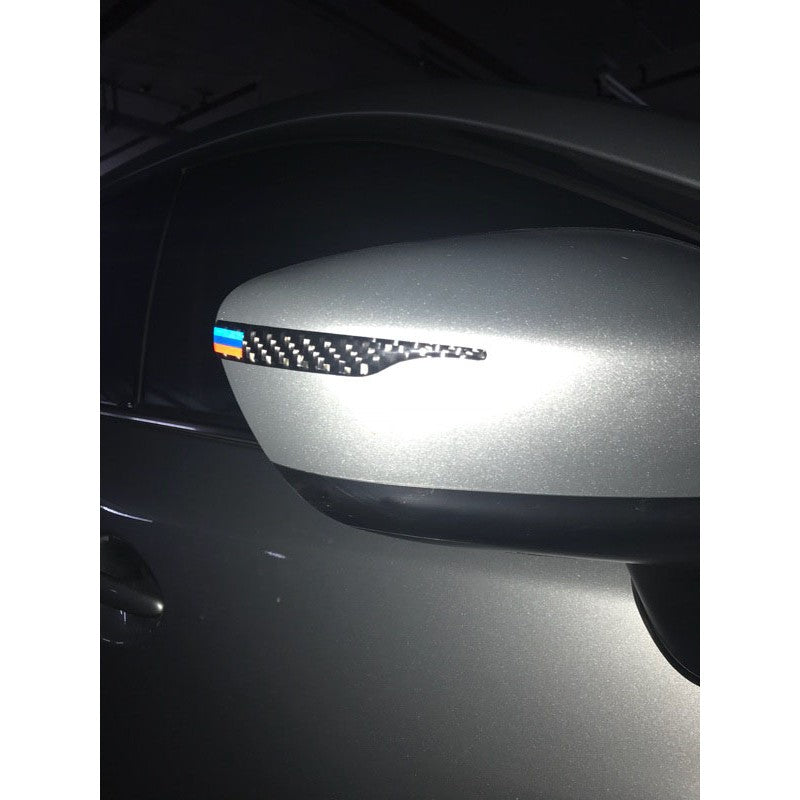 Rear view mirror anti rub carbon fiber M color strips