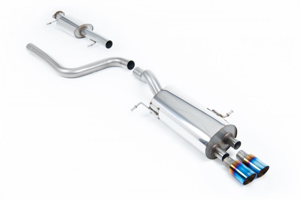 MILLTEK SPORT RESONATED CAT-BACK EXHAUST SYSTEM WITH BURNT TITANIUM TIPS FIESTA ST180