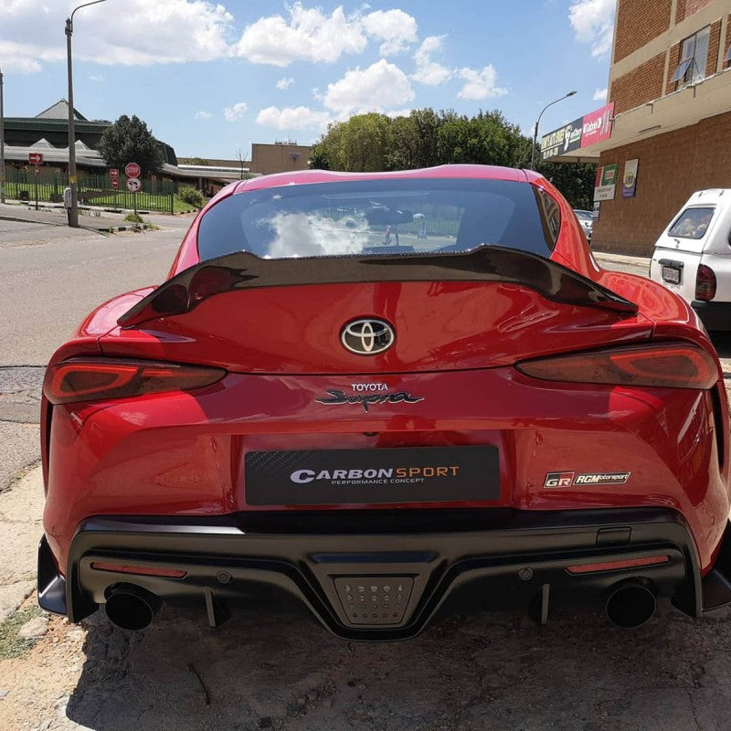 Toyota Supra A90 V style carbon fiber boot spoiler
