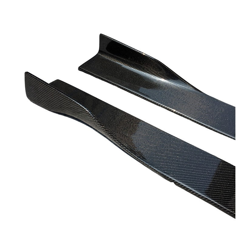 Universal JDM-style carbon fiber side skirt extension