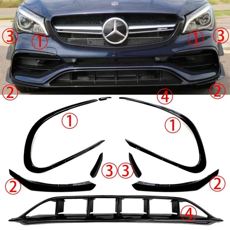 W117 facelift 16-18 8pcs front lip & canards