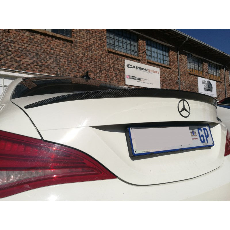 W117 P style carbon fiber boot spoiler