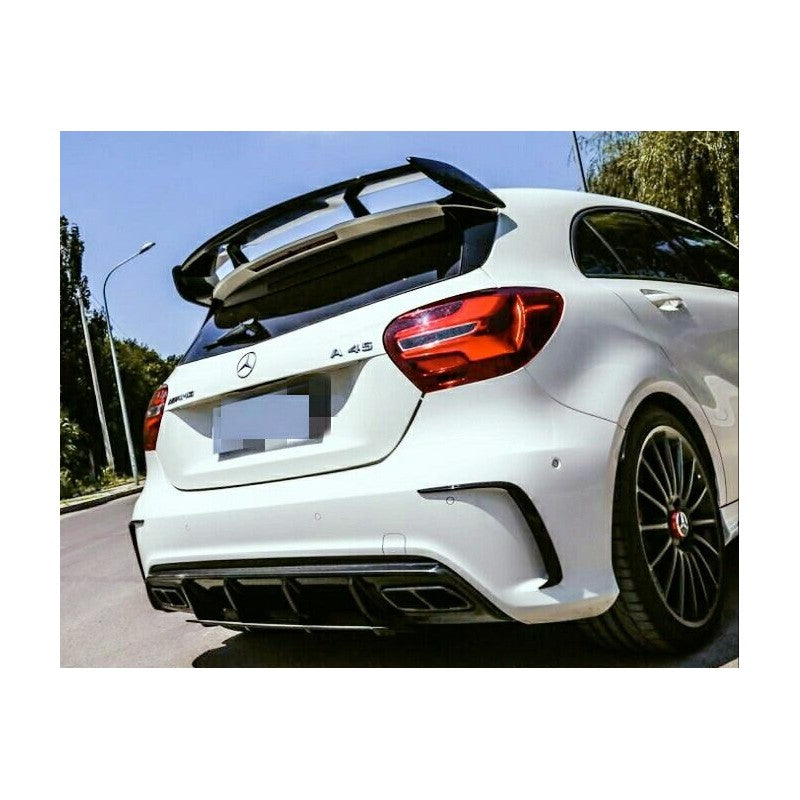 W176 A45 rear diffuser w/tailpipe (Black)