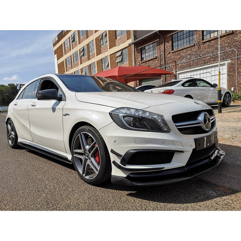 W176 W117 Revo style carbon fiber side skirts