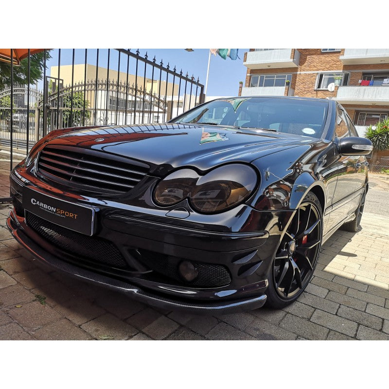 W203 C55 / W209 CLK55 GH-style carbon fiber front lip
