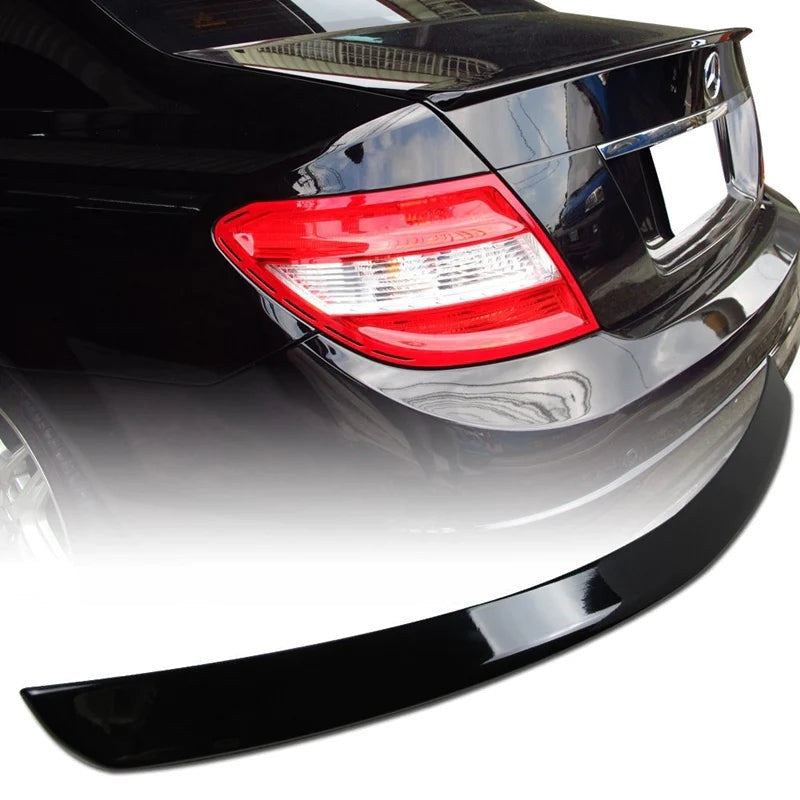 W204 4D AMG style gloss black boot spoiler