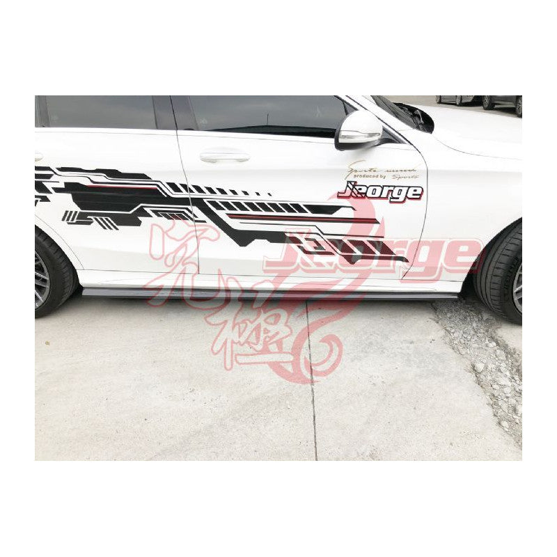 W205 AMG JG style carbon fiber side skirts