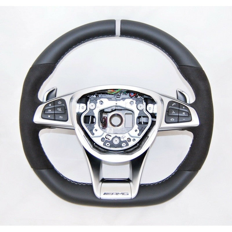 W205 W176 W117 AMG steering wheel suede alcantara DIY kit - Blue