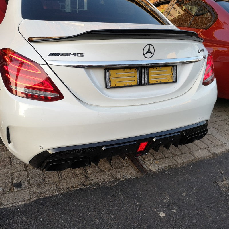 W205 4D AMG B-style rear diffuser w/tailpipe