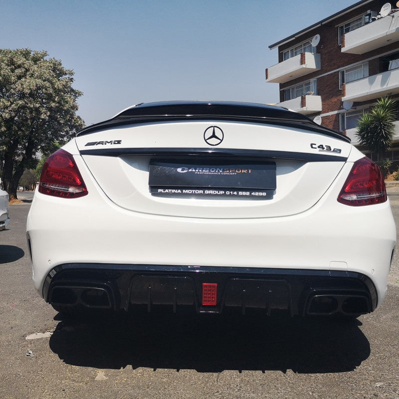 W205 4D AMG B-style rear diffuser w/tailpipe