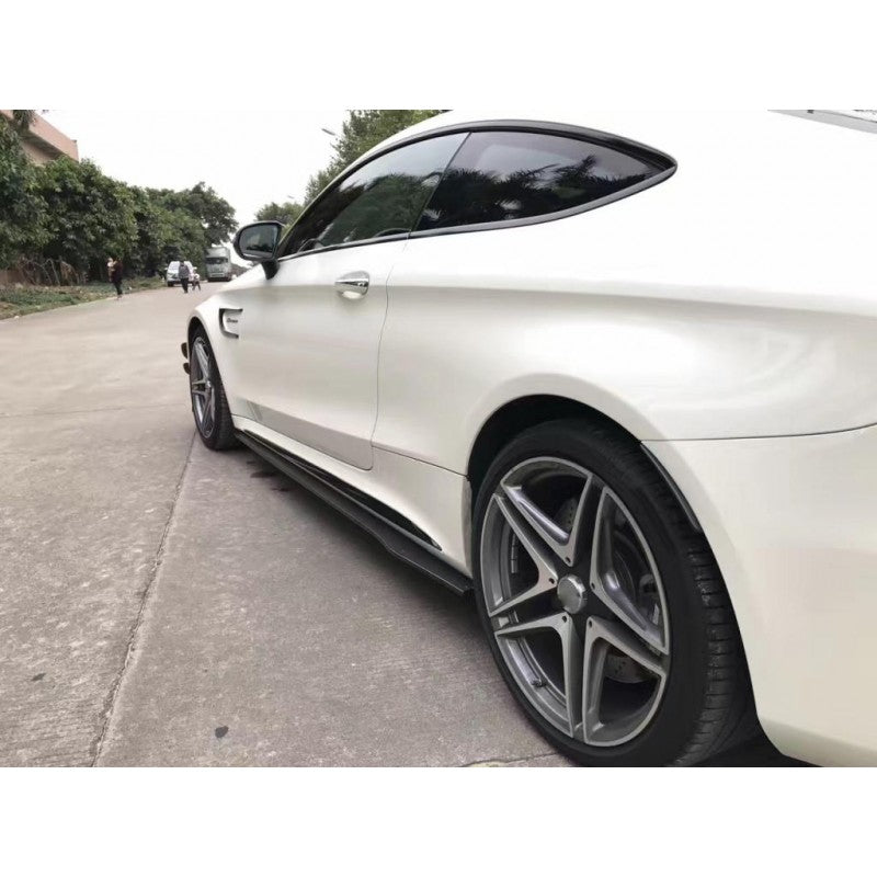 W205 C63 2D PSM carbon fiber side skirts