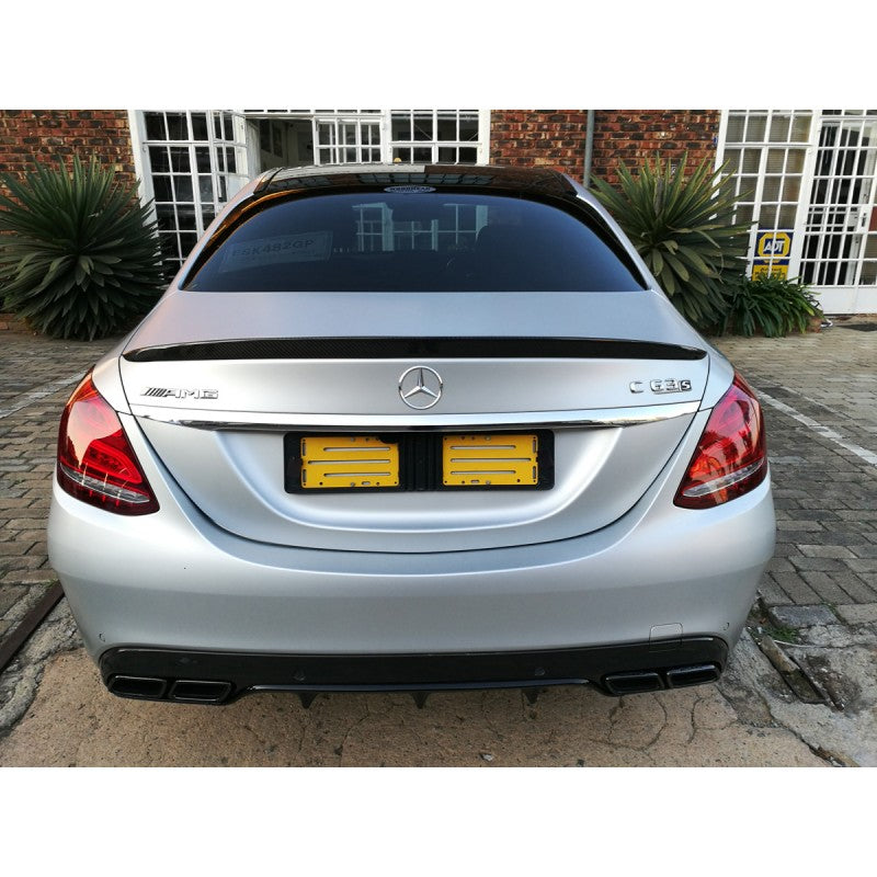 W205 4D P style carbon fiber boot spoiler
