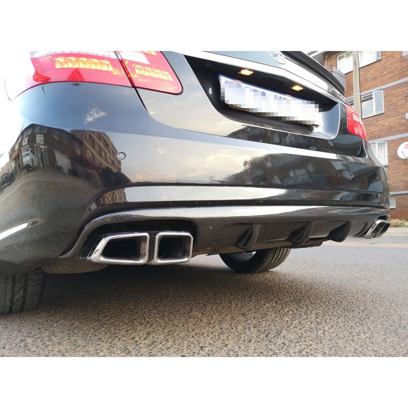 W212 E63 V style carbon fiber rear diffuser