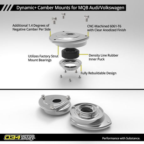 034 Motorsport DYNAMIC CAMBER MOUNT PAIR