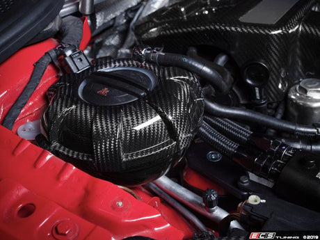 ECS Tuning Black Carbon Fiber Expansion Tank Cover Kit - ES3575771