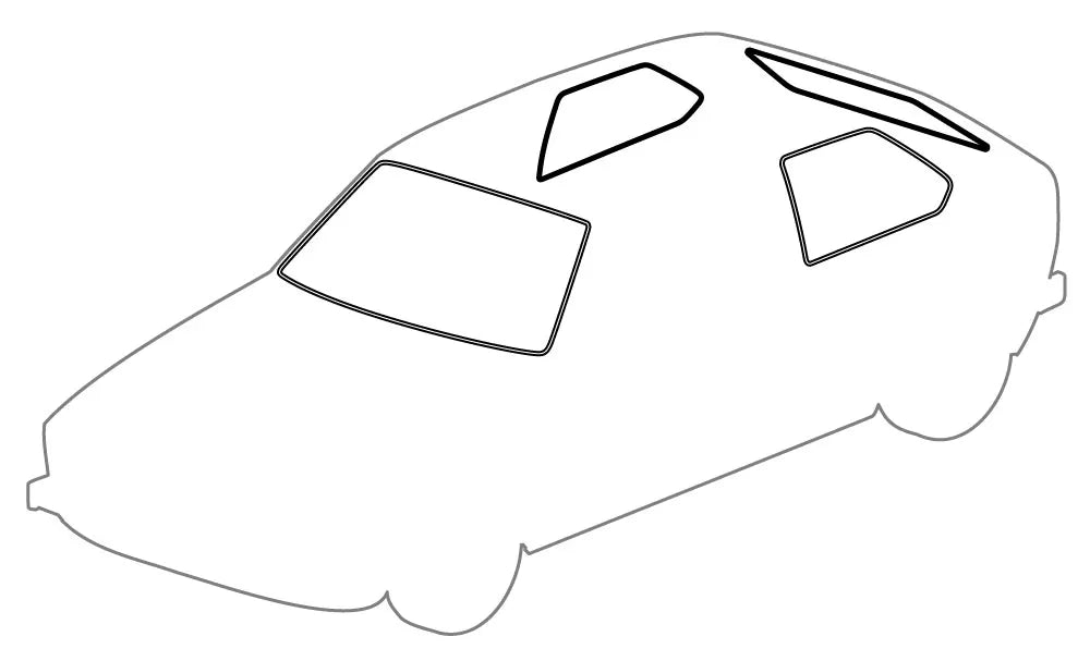 Heritage Mk1 Window Seal Kit, 3 Door, Chrome Trim