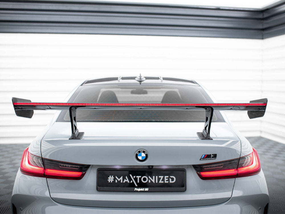 MAXTON DESIGN CARBON SPOILER WITH INTERNAL BRACKETS UPRIGHTS + LED BMW M3 G80 / M340I G20 / 3 M-PACK G20 / 3 STANDARD G20