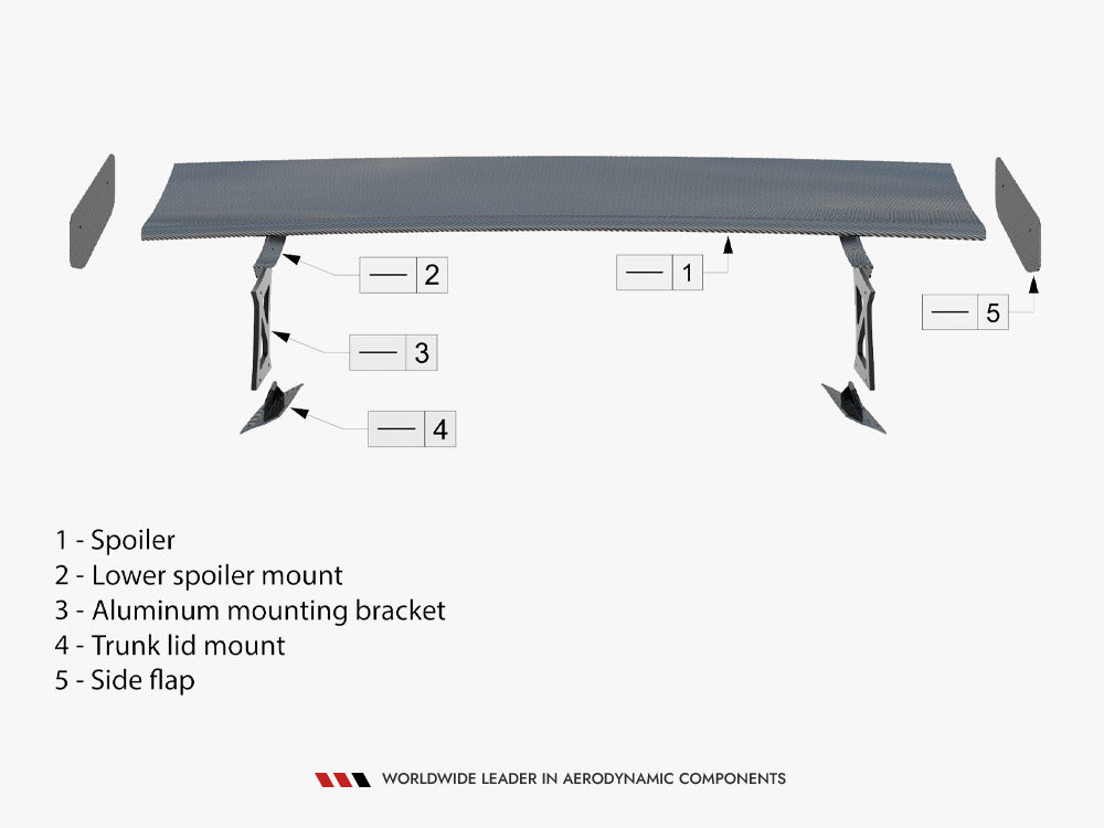 MAXTON DESIGN CARBON SPOILER WITH INTERNAL BRACKETS UPRIGHTS BMW M3 G80 / M340I G20 / 3 M-PACK G20 / 3 STANDARD G20