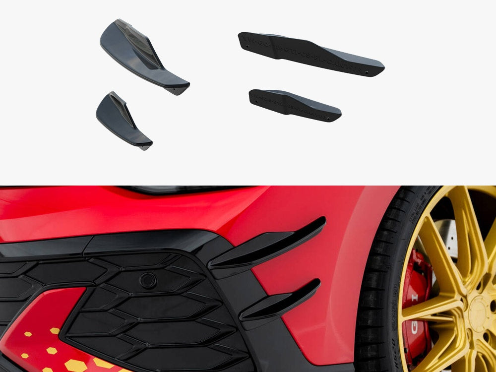 MAXTON DESIGN FRONT BUMPER WINGS CANARDS VW GOLF GTI CLUBSPORT MK8 FACELIFT