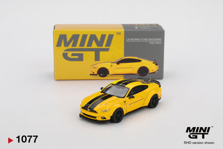 Mini GT – LB Works Ford Mustang Triple Yellow collectible model - MGT01077-R
