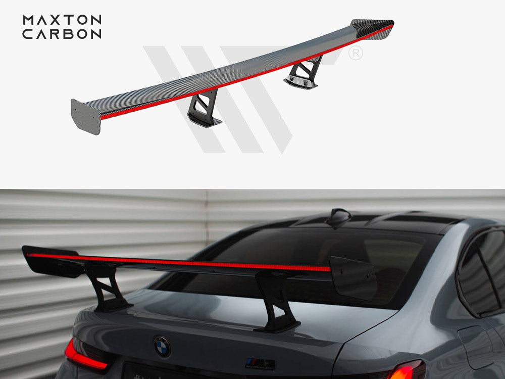 MAXTON DESIGN CARBON SPOILER WITH INTERNAL BRACKETS UPRIGHTS + LED BMW M3 G80 / M340I G20 / 3 M-PACK G20 / 3 STANDARD G20 — photo 1