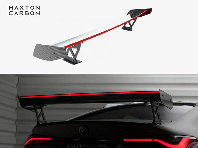 MAXTON DESIGN CARBON SPOILER WITH EXTERNAL BRACKETS UPRIGHTS + LED BMW M4 G82 / M440I G22 / 4 M-PACK G22 — photo 1