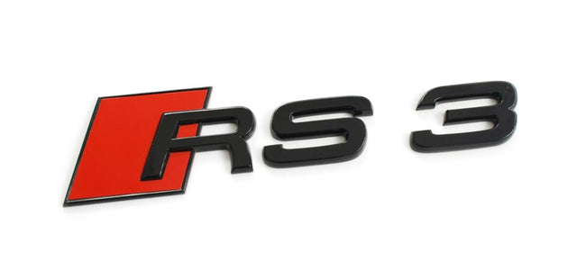 OEM Audi RS3 rear badge (Gloss Black) – 8V0853740 – supplier image