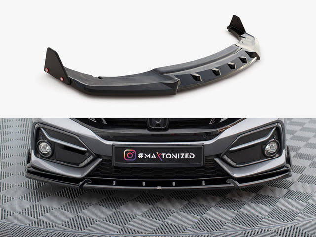 MAXTON DESIGN FRONT SPLITTER V.1 + FLAPS HONDA CIVIC SPORT MK10 — photo 1