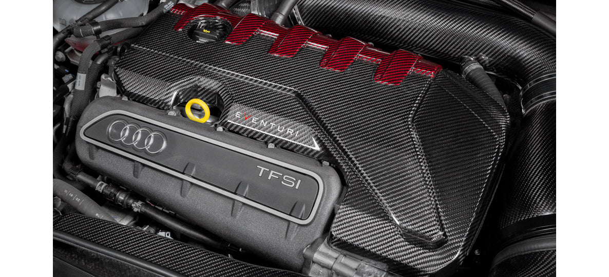 Eventuri Audi 8V2 RS3 / 8S TTRS Black and Red Engine Cover