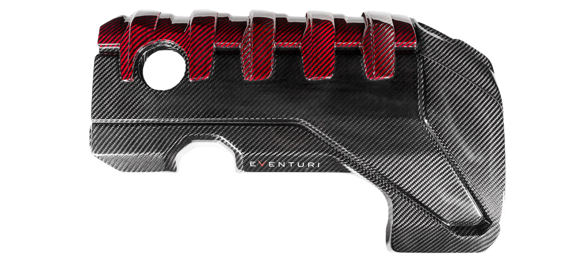 Eventuri Audi 8V2 RS3 / 8S TTRS Black and Red Engine Cover – product view 3