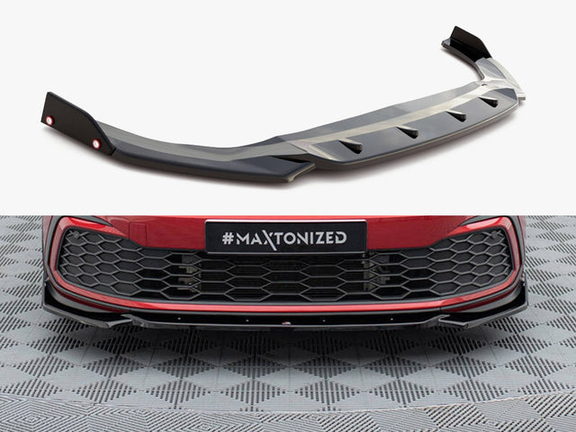 MAXTON DESIGN FRONT SPLITTER V.2 + FLAPS VOLKSWAGEN GOLF 8 GTI / R-LINE — photo 1
