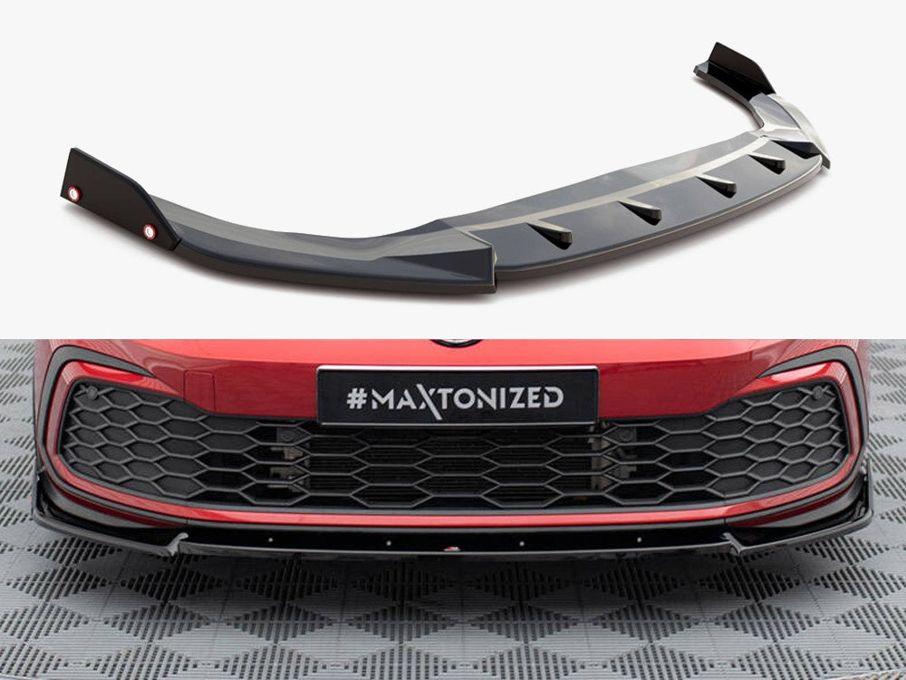 MAXTON DESIGN  FRONT SPLITTER V.3 + FLAPS VOLKSWAGEN GOLF 8 GTI / R-LINE — photo 1