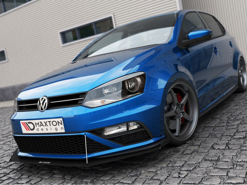 Maxton Design Front Racing Splitter With Wings - Volkswagen Polo GTI Mk5 Facelift 2014-2017 — photo 3