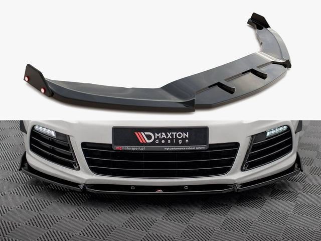 Maxton Design Volkswagen Scirocco R Mk3 Front Splitter V.3 + Flaps 2008-2014 — photo 1