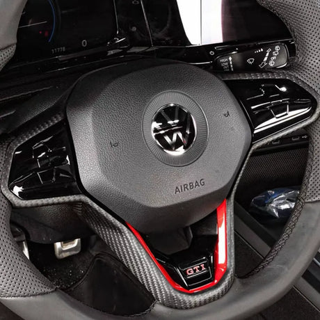 OMB Matt Carbon Fibre Steering Wheel Trim for VW Golf Mk8 / Mk8.5 GTI & R