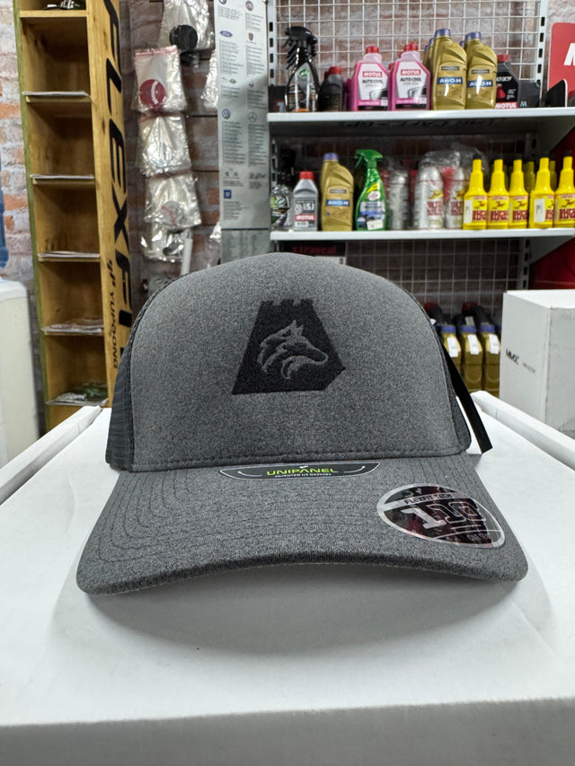 VAG Cafe Unipanel Mesh Melange Dark Grey Cap – Black Emblem
